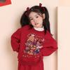 2025 Winter Girls' Red Plus Velvet Festive Hoodie - Stylish & Versatile Fashion for New Year