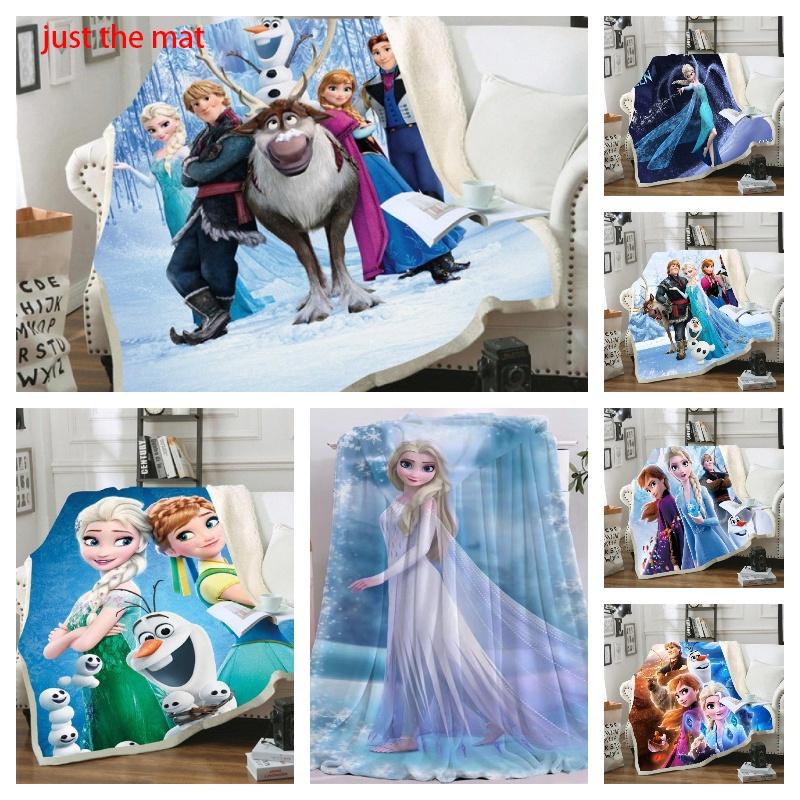 Prinzessin Elsa Flanelldecke Weich und Gemütlich Cartoon-Druckdecke Für Kinder Größe 150*200