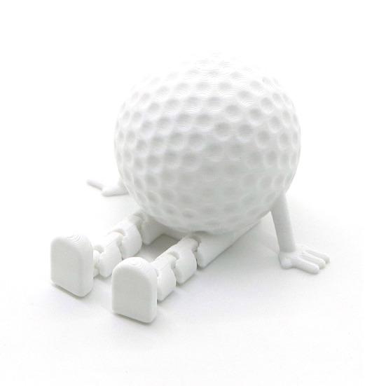 Sports Ball Figure Desk Decor with Articulating Legs 3D Printed Sitting Pose Action Figure Shelf Edge Ornament Gifts for Sports Fans E