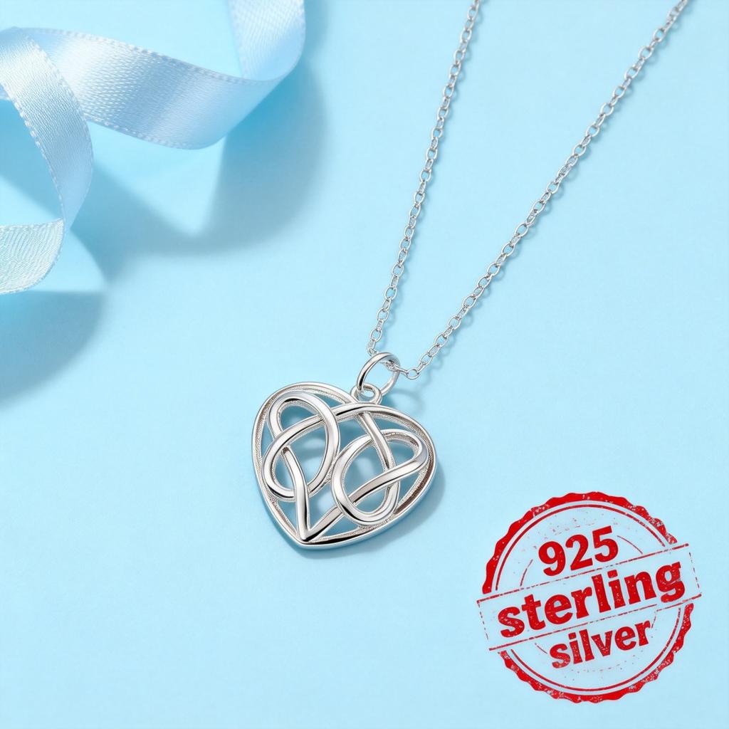 925 Sterling Silver Charms Heart Pendant Necklace for Women, Fashion Brands, Hot Party, Wedding Jewelry Gifts