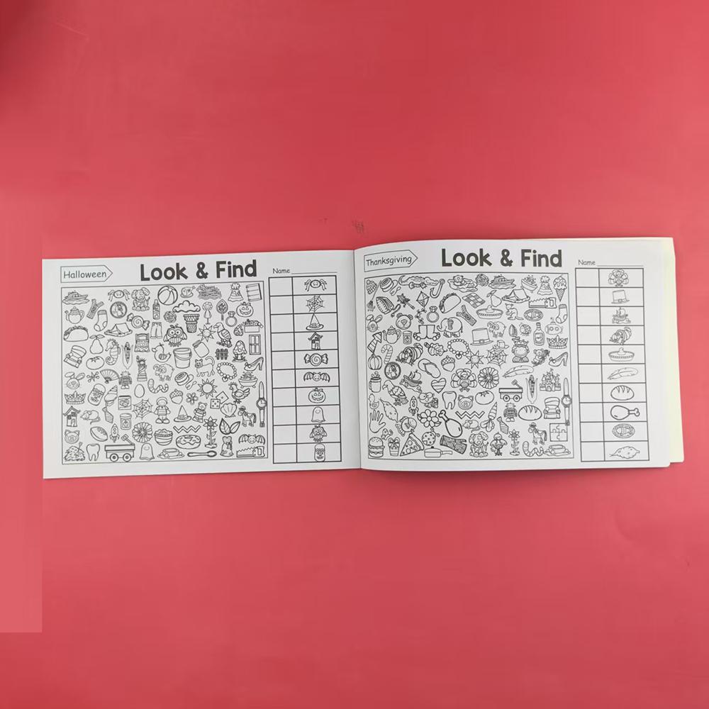 Нетоксичная раскраска с поиском предметов, 100+ страниц, Поиск и раскрашивание, Интерактивный подарок для путешествий