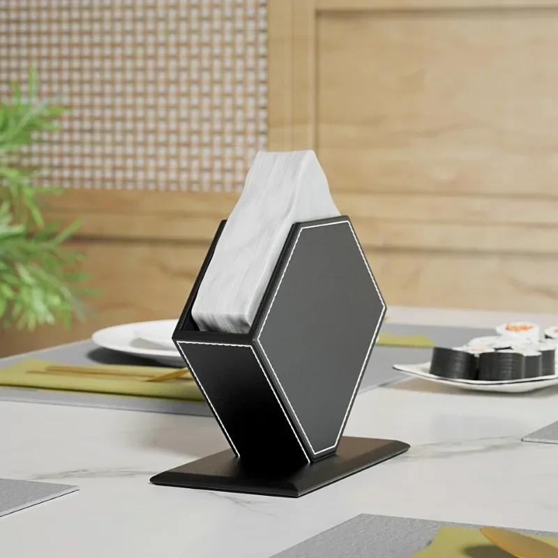 Creative Diamond Shape Leather Restaurant Square Tissue Box Napkin Paper Box Square Towel Hotel Hotel