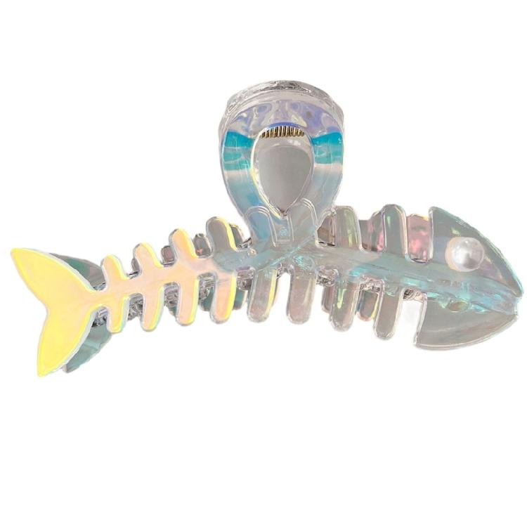 Nacreous Fish Bone Hair Clip Slip Resistant Design Lightweight Hairpin For Women Girls Soft Feel Wear