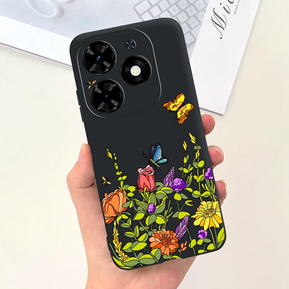 For Tecno Spark Go 2024 Case Cute Flower Love Pattern Candy Color Soft Silicon Slim Phone Back Cover For Spark Go (2024) BG6