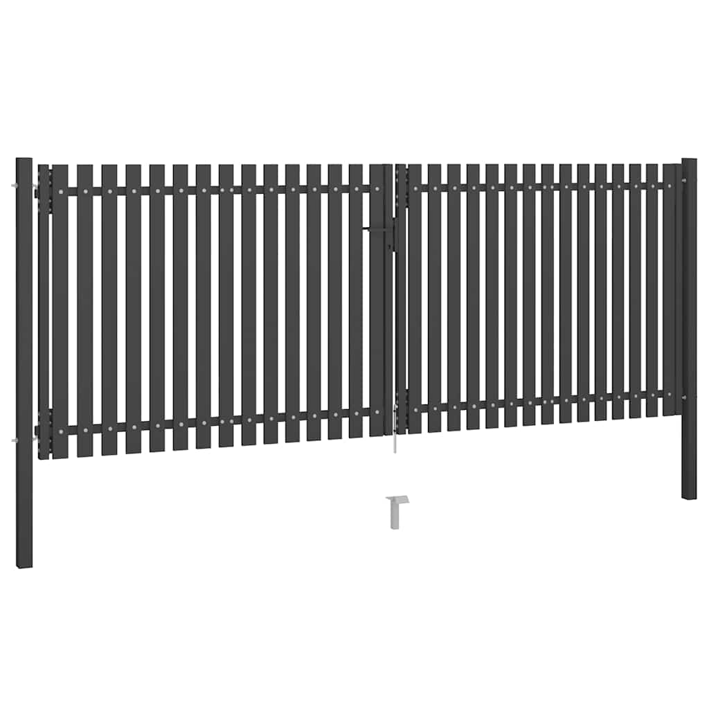 Steel Garden Gate 400 X 125 Cm Anthracite