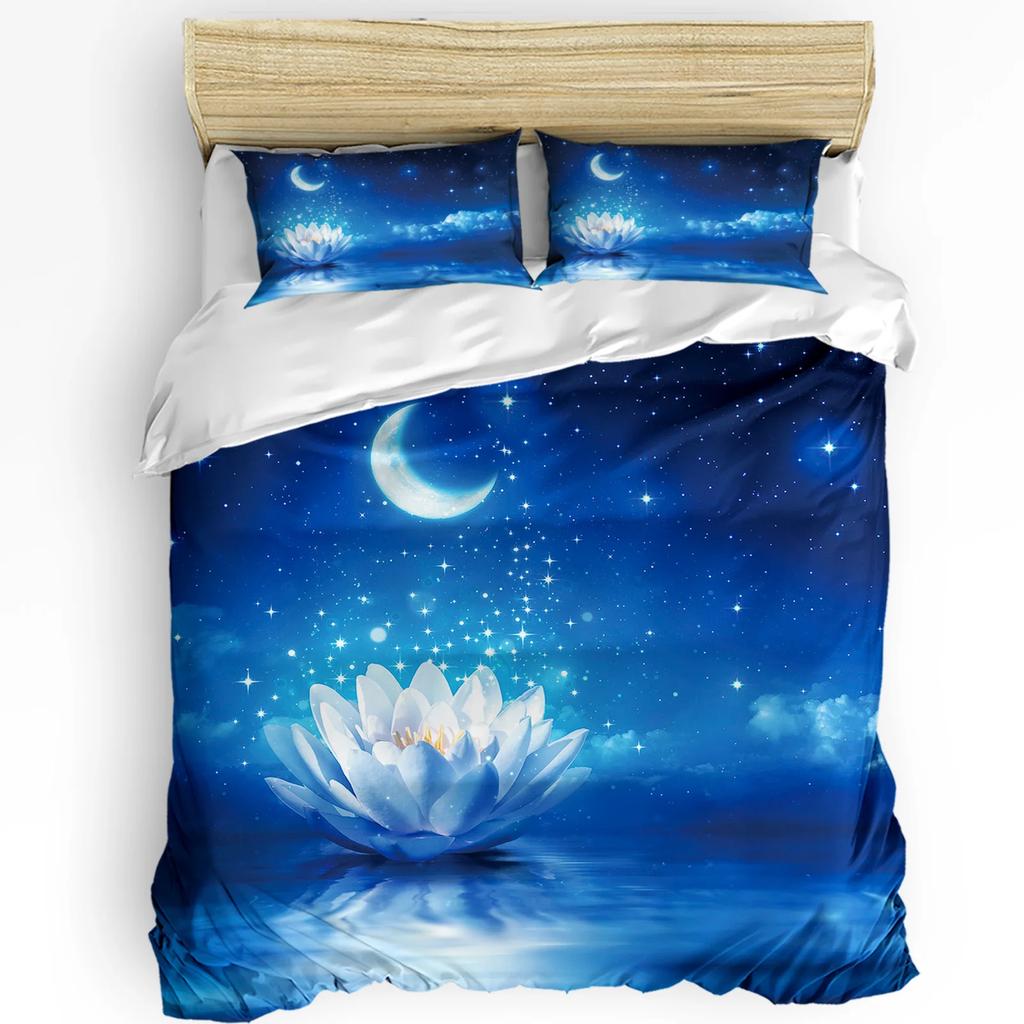 Comforter Cloud Universe Moon Space Bedding Set 3Pcs Boys Girls Kids Adult Double Bed Set Home Textile