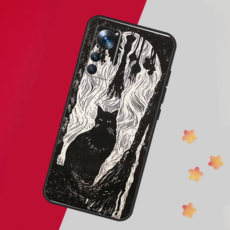 Witch Black Cat Case For Xiaomi 14 13 15 Ultra 11T 12T 13T 14T Pro Cover For POCO X7 Pro X3 X5 X6 F5 F6 F7