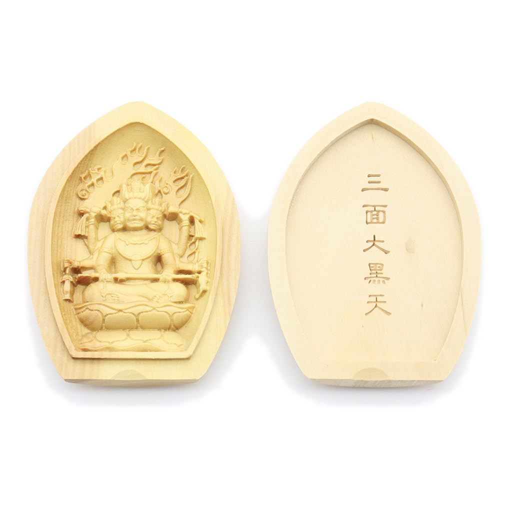

Kurita s Special Guardian Buddha Statue: Three-Faced Daikokuten (Wrathful and Lotus-Shaped Incense Holder Buddha [Pocket Buddha]) Guardian Buddha,