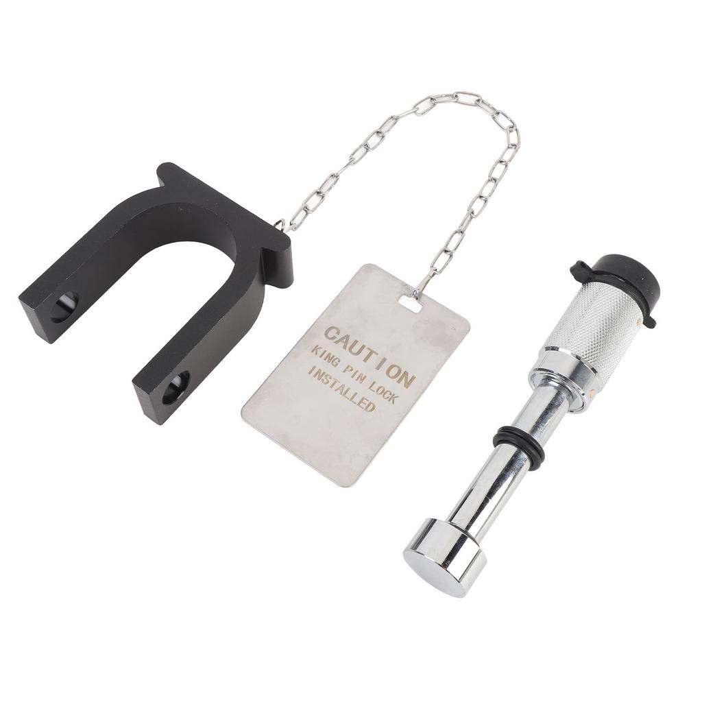 5th Wheel Trailer Lock with Warning Tag and 2 Keys Steel Aluminum Anti Theft Protection for 2in King Pin