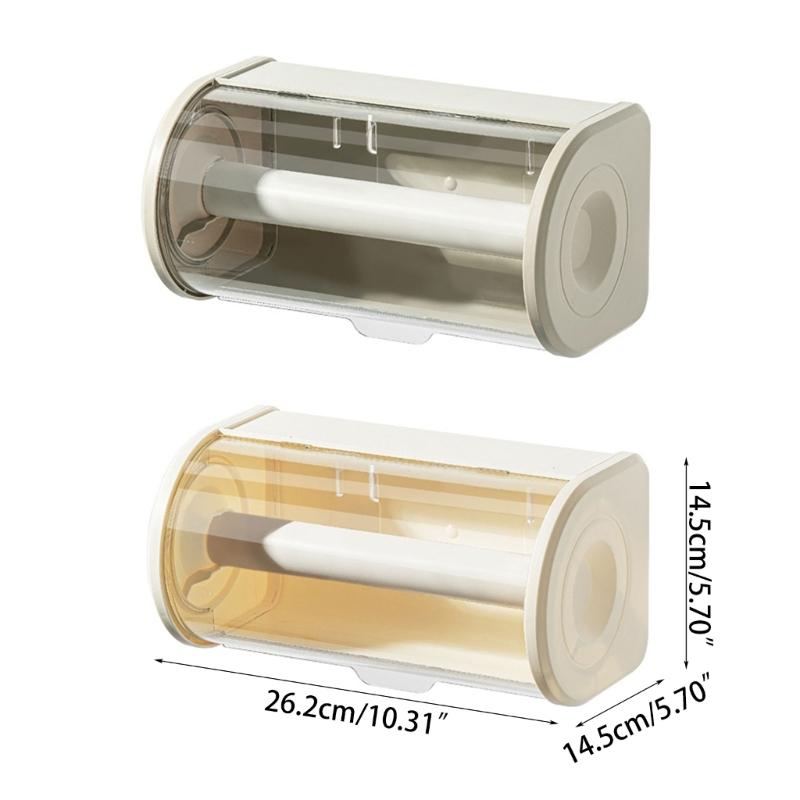 Wall Mount Paper Towel Storage Rack Napkin Holder with Clear Lid Convenient Tissue Dispenser for Kitchen and Bathroom