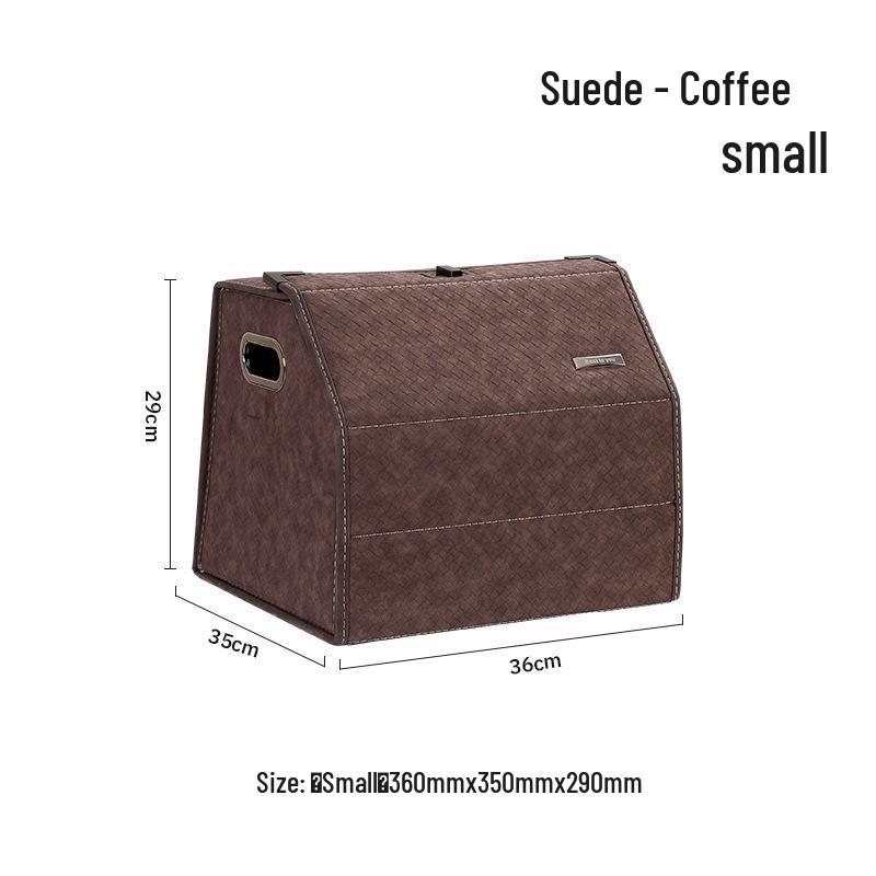 Großer Kofferraum-Organizer für das Auto, Leder mit Schafsfellmuster, Aufklappbares faltbares Design.