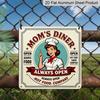 2D Flach - 1 Stück, Dekoschild aus Vintage-Metall-Aluminium, 'Mom'S Diner' Retro-Slogan für Küche, Restaurant, Veranda, Foyer, Raumdekoration Geeignet für