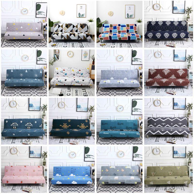 Soft And Elastic Printed Slipcover Without Armrest Sofa Bed Cover For Comfortable Protection