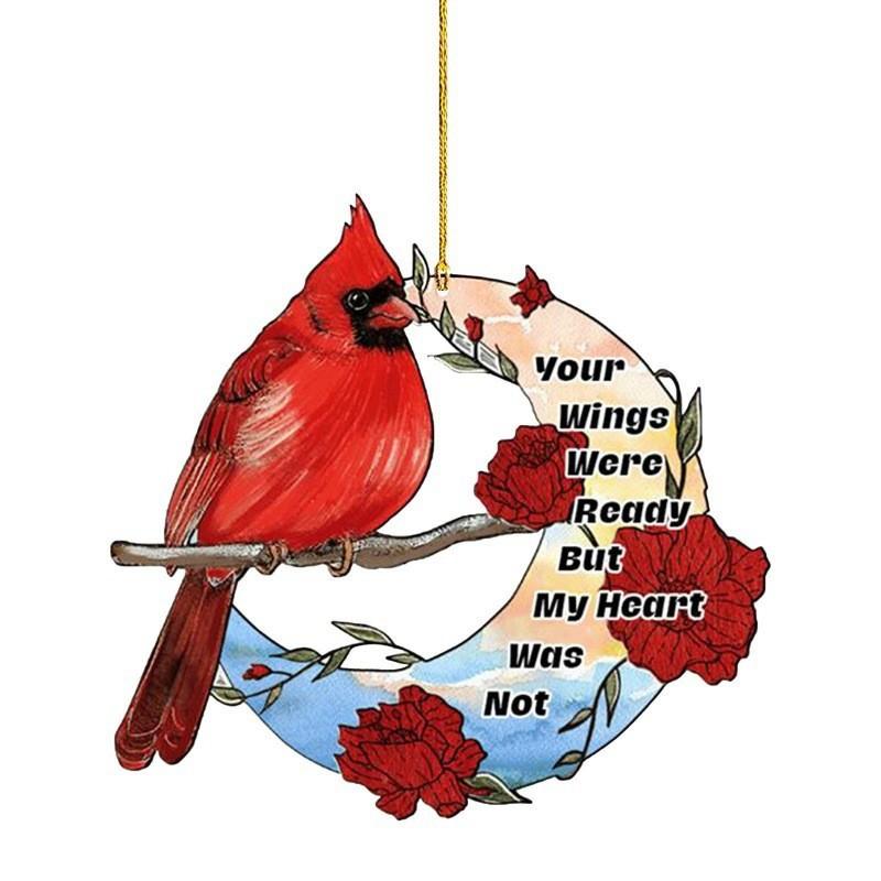 Acrylic Red Charming Bird Vehicle Hanging Decoration Fun Holiday Ornament For Car 78