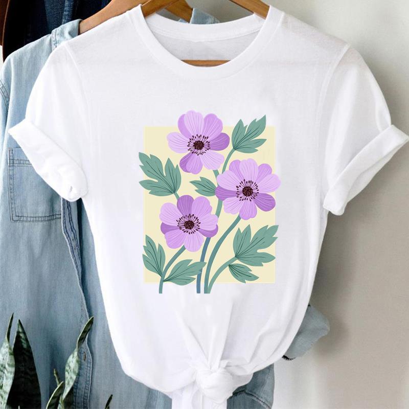 (Asian Size) Butterfly Cute Short Sleeve T-shirts Casual Clothing Printed Female Top T Shirt O-neck Lady Fashion Women Graphic Tee