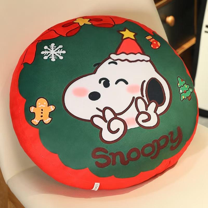 Christmas Animal Round Pillow Puppy Cushion Cushion Printed Cushion Sofa Waist Christmas Gift