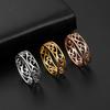 Skyrim Retro Filigree Stainless Steel Ring Cutout Elegant Gold Color Finger Rings Jewelry Wedding Gift for Women Friend