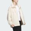 Adidas Solid Color Loose Fleece Sports Jacket Casual Coat for Women, White