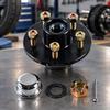 5-Lug Trailer Hub Assembly Black Metal with Dust Cap and Hardware