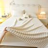 Plush Flat Bedsheet Skin-friendly Bed Linen Solid Color Flat Sheet Home Warm Blankets  (No Pillowcase)
