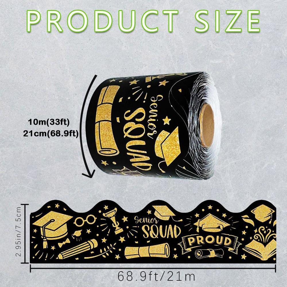 10/21m Wall Decoration Stickers Graduation Season DIY Blackboard Border Stickers Self-Adhesive Photo Frame