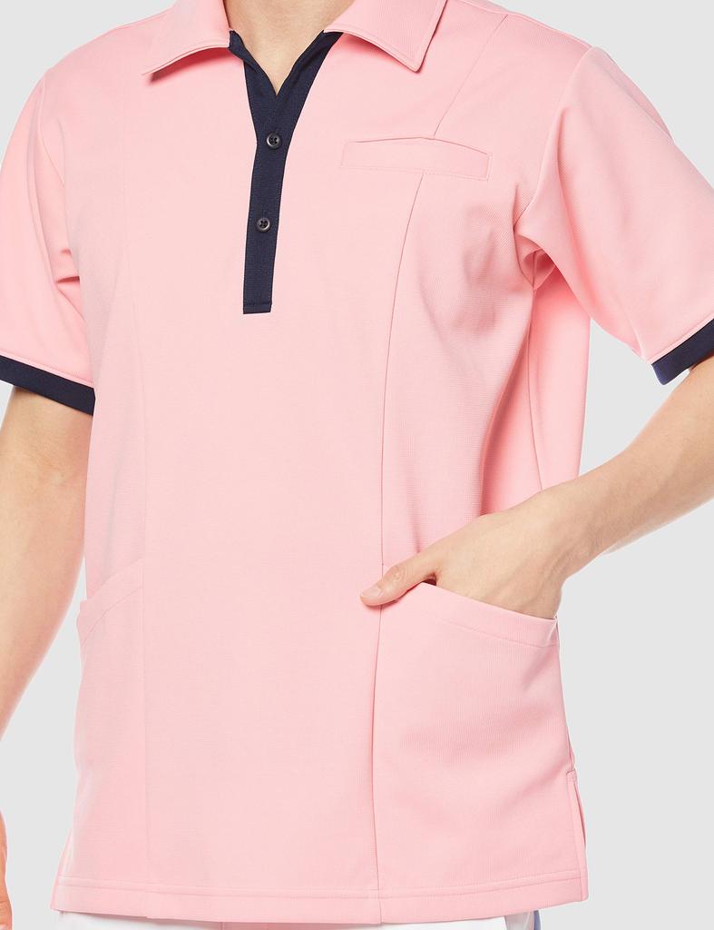 Care Work Shirt Dragonfly [Kiraku] (4L) CR129-13 (Peach)