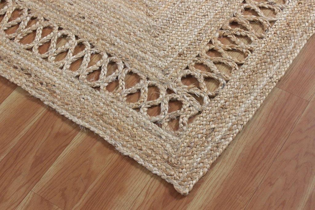 Jute Rectangle Rug Handmade Natural Rug for Any Space Look Rustik Decor For Any Space Area