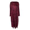 Women Maxi Dress Oversized Long Sleeve O Neck Color Matching Leopard Print Pockets Ankle Length Lady Fall Spring Dress