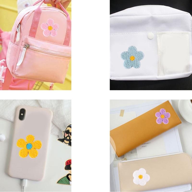 6 Stück Blumen Stickaufnäher Aufbügler Kleine Reparaturflicken Nähflicken Applikationsflicken für Kleidung Tasche