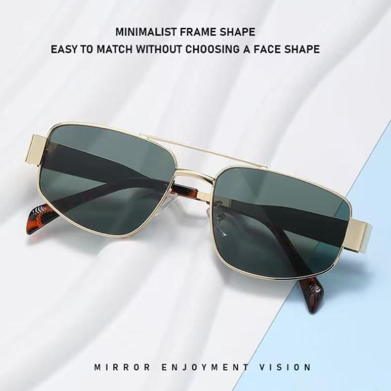 Men's Women's Metal Large Frame Nearsighted Sunglasses Retro Square Frame Design Eyewear Outdoor Driving Nearsighted Glasses