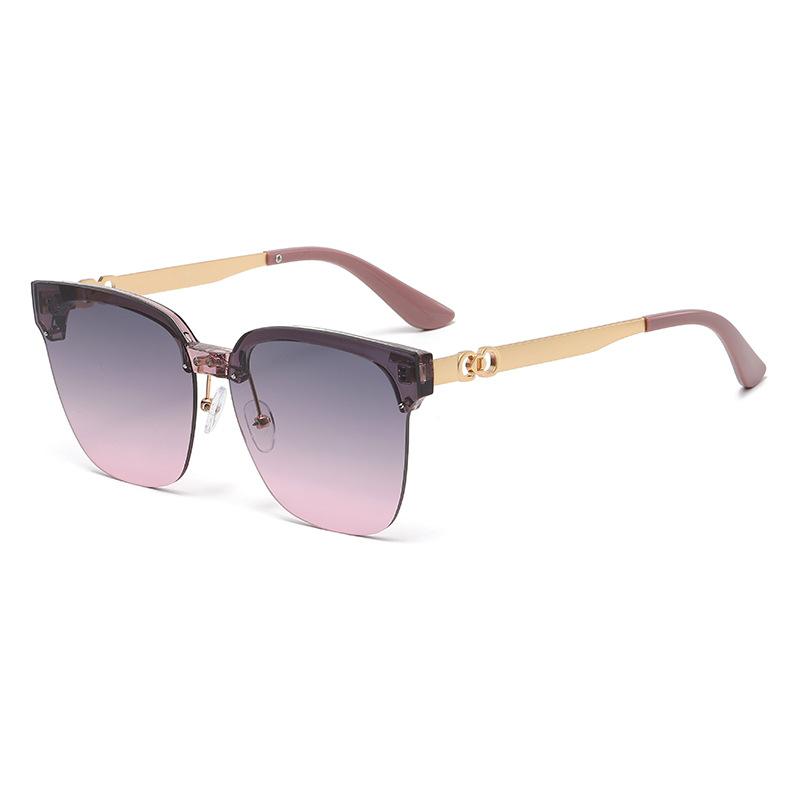 New Large Frame UV-proof Sunglasses Fashion Ultra-light Sunglasses Half-frame Glasses for Men and Women Goggle Shades UV400