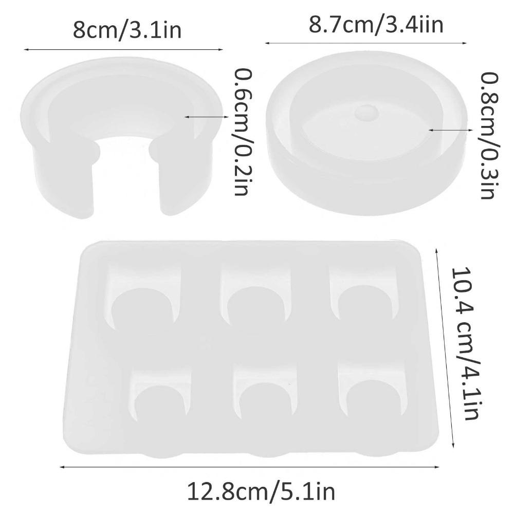 3pcs White Silicone Mold Multiple Sizes Ring Silicone Mold Resin Silicone Mold  DIY Handmade