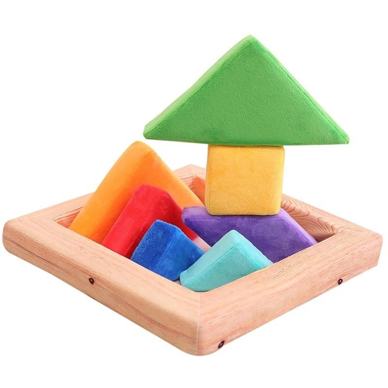 Cushion Tangram Creative Children Game Splicing Plush Toy For Early Learning