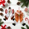 Christmas Fabric Bow - Embroidered Christmas Floral Decorative Holiday Bow
