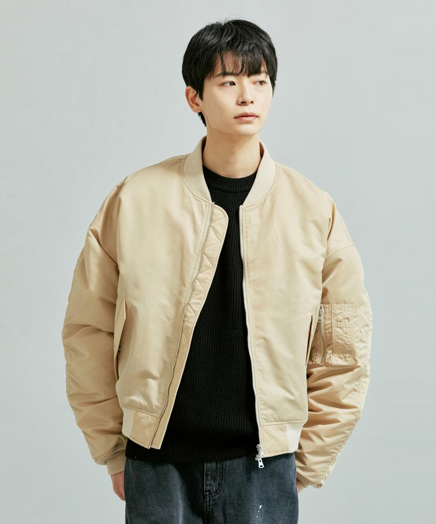 Frizmworks Oversized Ma-1 Flight Jacket _ Light Beige