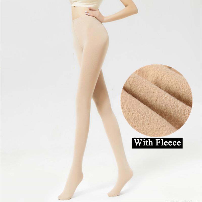 Plus Size Sexy Women Insulated Tights 12 Warm Winter Fleece Pantyhose Female High Waist Stretchy Warm Tights for Autumn Spring