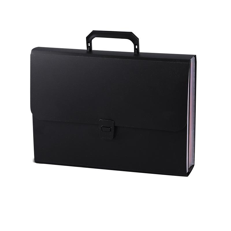 Large-Capacity PP Plastic Handheld Accordion Folder Solid-Color Design Ideal for Organizing Student Papers and Documents