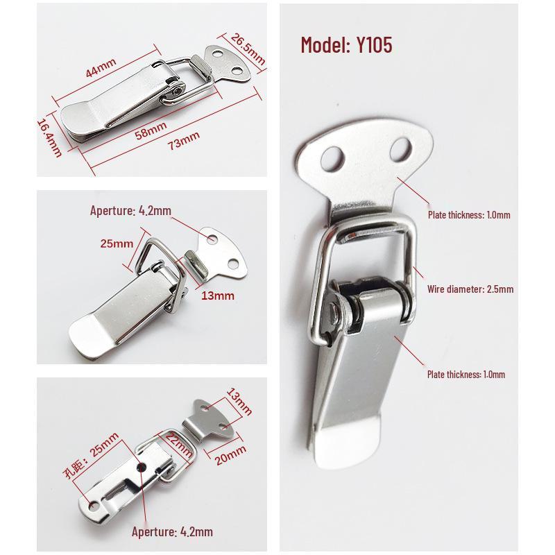 

Компактная пружинная защелка из нержавеющей стали типа «утиный нос» для деревянного или авиационного ящика для инструментов, замок для багажа Nickel-plated Iron