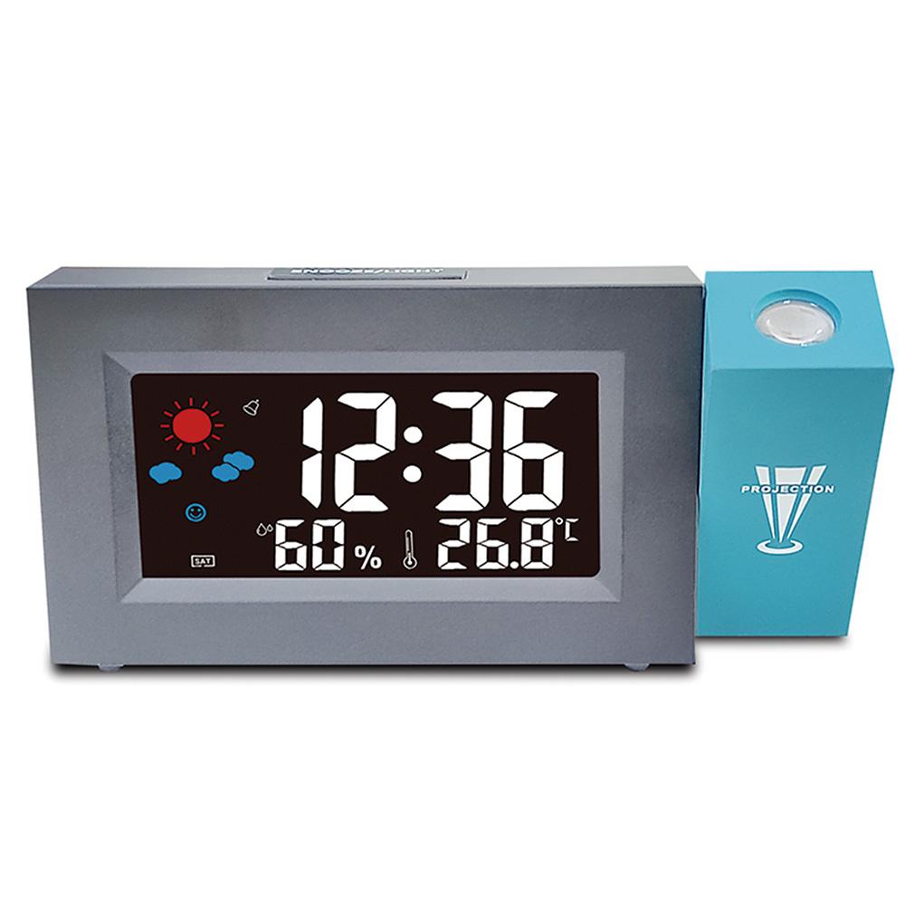 

Bedroom Weather Station Clock with Color Display Temp Humidity Monitor Backlit for Teens Perfect for Dorm Desk Projection Clock чёрный