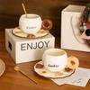 Nordic Cream Style Ceramic Coffee Cup Saucer High End Design Creative Coffee Cup Gift Box