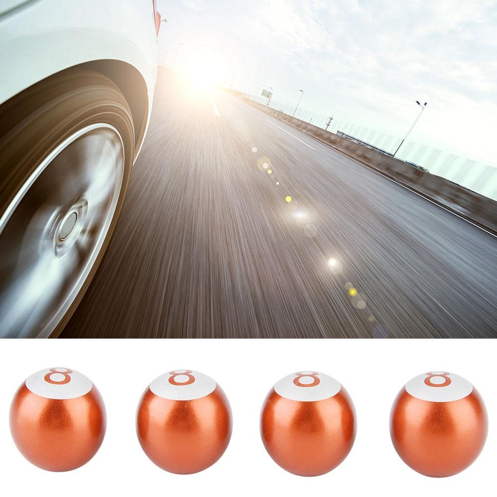 

4 шт. Алюминиевые Мотоциклетные Автомобильные Грузовые Колпачки Штоков Воздушных Клапанов Шины 8 Шаров Пылезащитные Колпачки для Колес Оранжевые