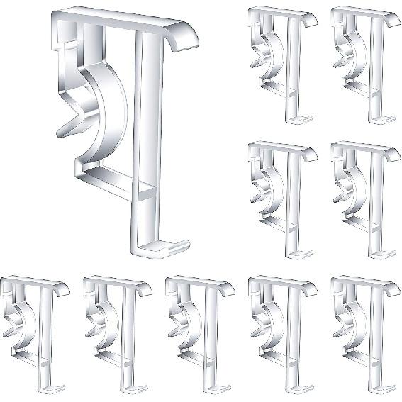 Jetec 2 Inch Hidden Valance Clips for Blinds Clear Plastic Blind Window Valance Retainer Clips for Window Blinds(10) 10