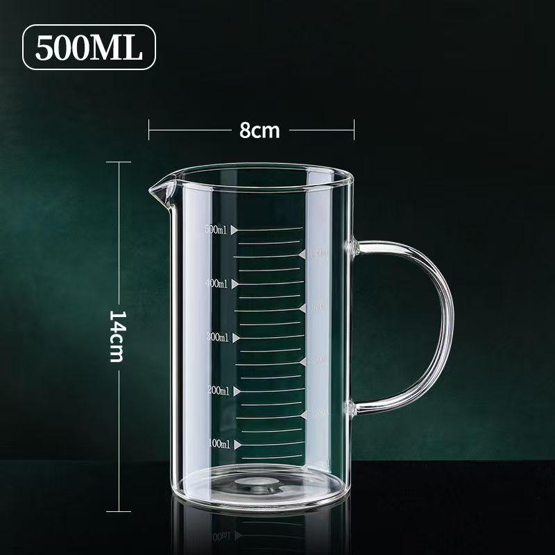 Thickened High-Temperature Resistant Glass Measuring Cup with Handle for Microwave and Baking