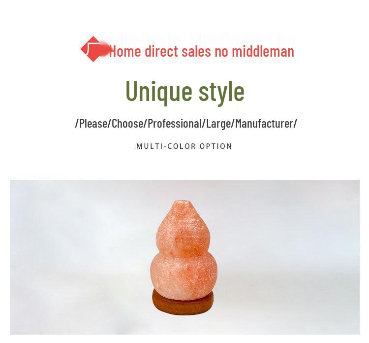 USB Powered Himalayan Gourd Salt Lamp - Warm Light Crystal Decor