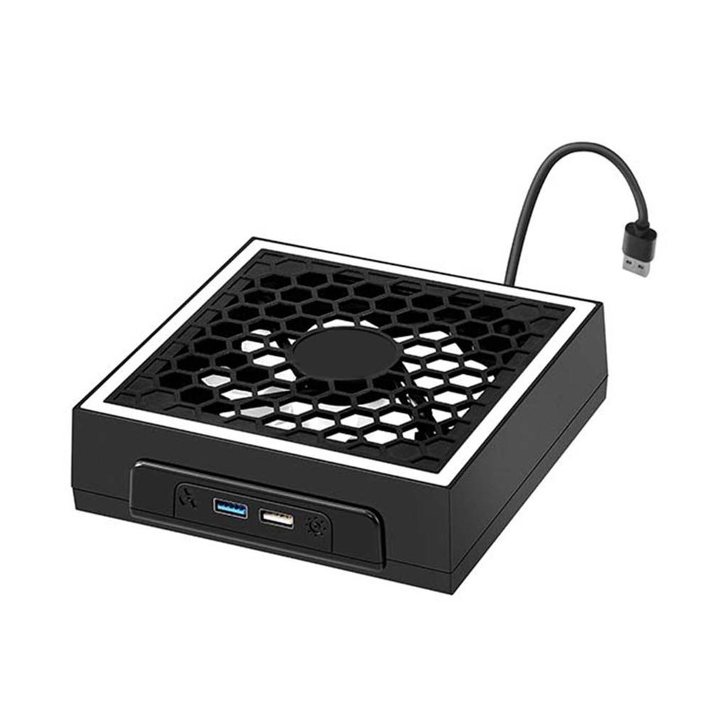 Cooling Fan for XB Series X with RGB Light Strip, 3 Levels Adjustable Console Cooler 1600/1800/2000rpm with USB Port