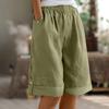 Shorts For Women Knee Length Beach Vacation Clothes Rolled Hem High Waisted Shorts Summer Outfits