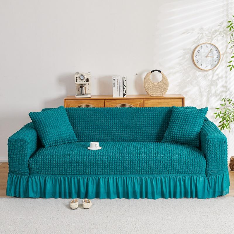 Seersucker Stoff Sofabezug All-Inclusive Spitze Verdickt Rutschfest Staubdicht Sofabezug für alle Jahreszeiten