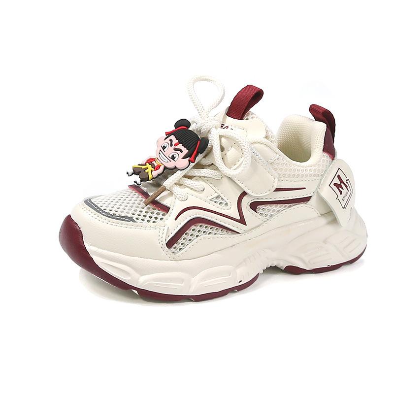 

Children s sports shoes 2025 summer popular single net breathable baby boy dad shoes fashion Nezha girls single shoes 27-31 yards, 5 pairs in one hand