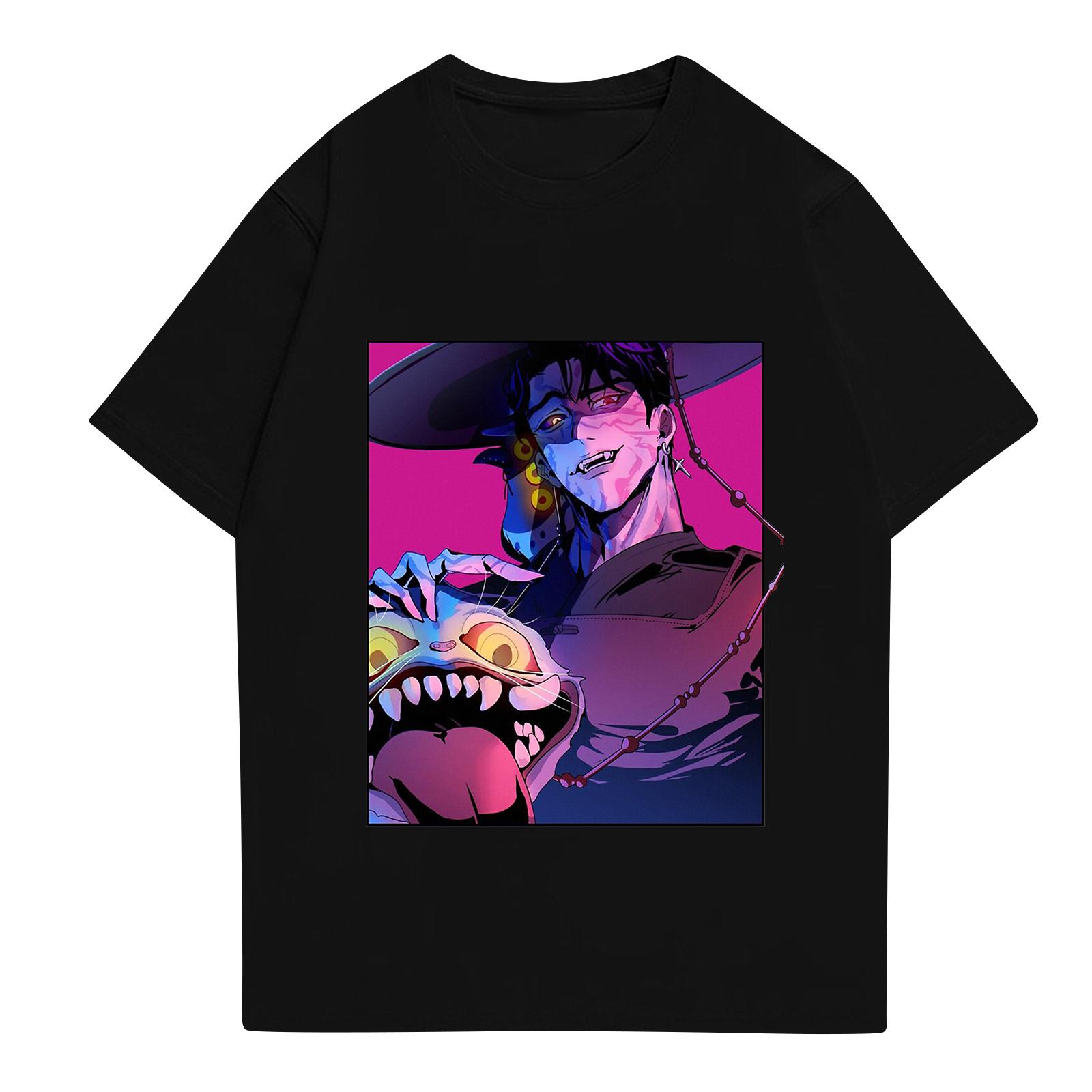 

Детская футболка с коротким рукавом с аниме-принтом 140 чёрный