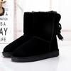 100% Natural Fur Shoes Women Classic Waterproof Genuine Cowhide Leather Snow Boots Women Boots Warm Winter Boots For Women Shoes